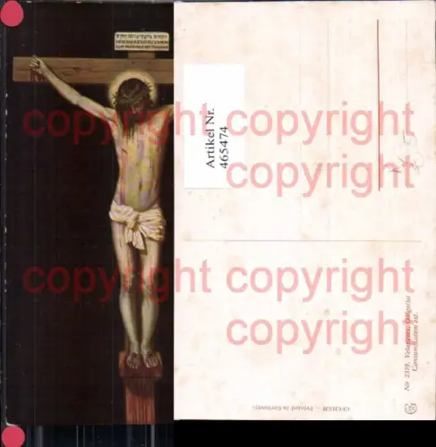 465474,Künstler Ak Velasquez Golgotha Jesus a. Kreuz Dornenkrone Religion