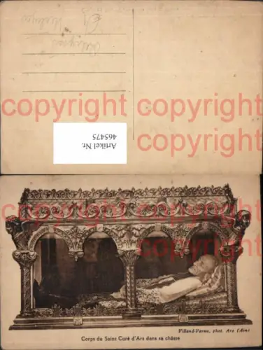 465475,Corps du Saint Cure d Ars dans sa chasse Sarg Heiliger Schutzpatron Religion