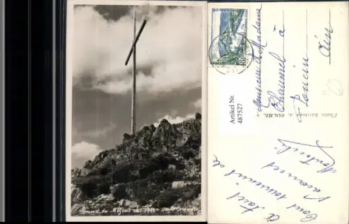 487527,Foto Ak Gipfelkreuz Bildstock Flurkreuz Sommet du Mezene