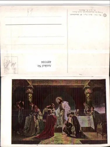 489104,Künstler AK Gebh. Fugel Heiliges Abendmahl Jesus Religion
