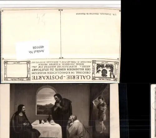 489108,Künstler AK Dieterich Christus in Emmaus Religion