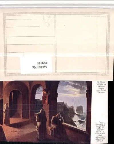 489110,Künstler AK Peter Fendi Camal dulenser Kloster zu Salerno Mönche