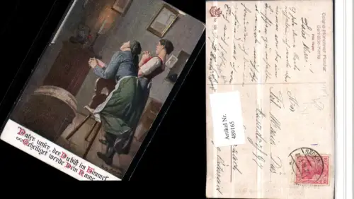 489165,Künstler AK Fritz Hagen Vater unser Gebet beten Kerze Religion
