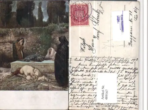 489167,Künstler AK Feszty Das Heilige Grab Trauer Religion