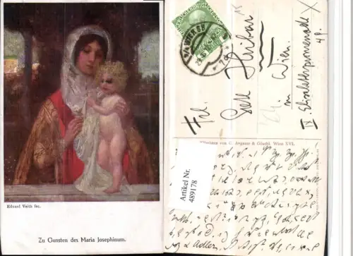 489178,Künstler AK Eduard Veith Maria Jesuskind Religion