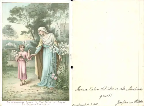 493557,Künstlerkarte Übermformat Die himmlische Gabe Jesus Jesuskind Maria