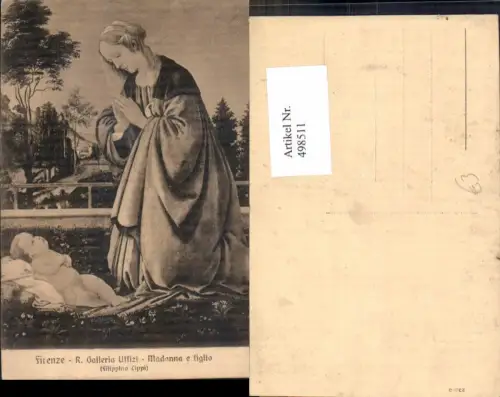 498511,Künstler Ak Filippino Lippi Madonna e figlio Kind Religion