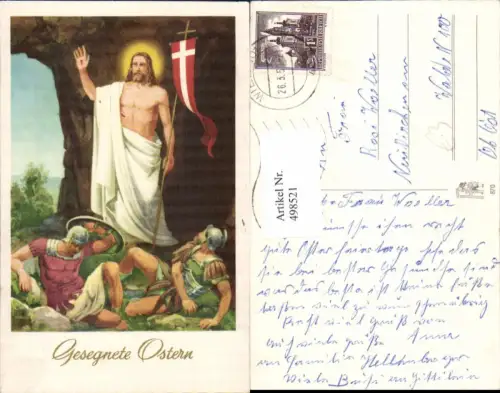 498521,Künstler Ak Jesus Gonfanon Soldaten Ostern Religion