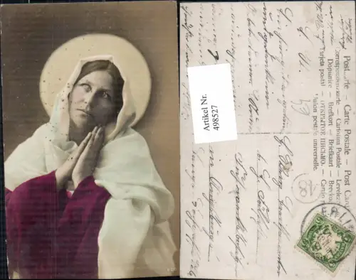 498527,Religion Frau Betende Hände Heiligenschein