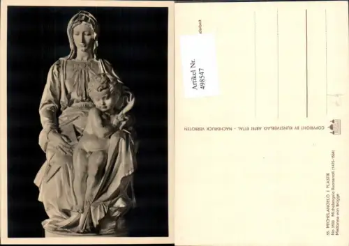 498547,Künstler Ak Michelangelo Buonarroti Madonna v. Brügge Religion