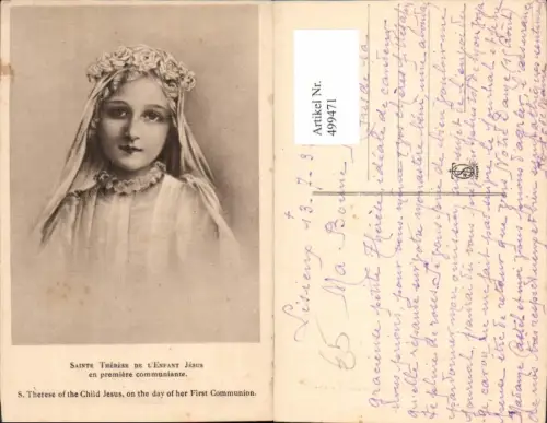 499471,Heilige S. Therese of the Child Jesus on the day of her First Communion