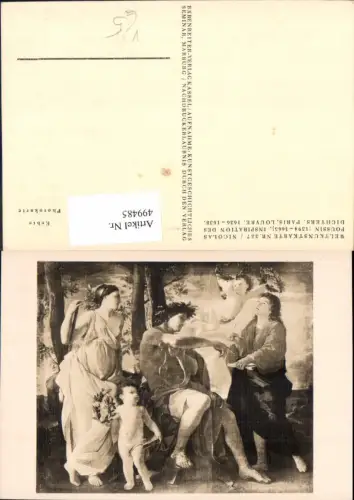 499485,Künstler Ak Nicolas Poussin Inspiration des Dichters Religion pub Bärenreiter Kassel