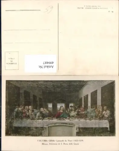 499487,Künstler Ak Leonardo da Vinci L ultima Cena Letztes Abendmahl Religion