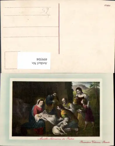 499504,Künstler Ak Murillo Adorazione d Pastori Jesuskind Jünger Religion