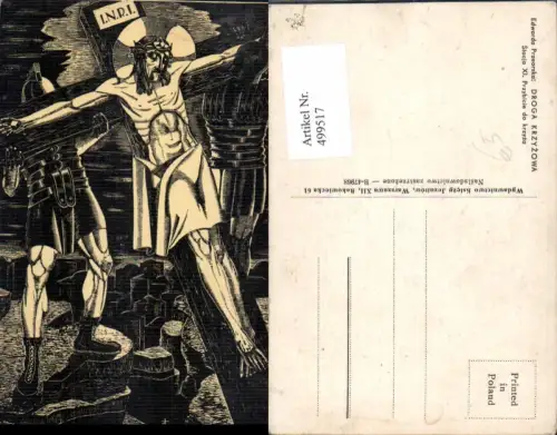 499517,Künstler Ak Edwarda Przeorska Droga Krzyowa Jesus a. Kreuz Religion