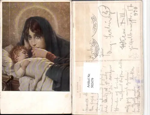 502479,Künstler AK H. Kaulbach Mater dolorosa Mutter pub Hanfstaengl 233
