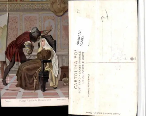 502486,Künstler AK Castagnola Filippo Lippi e la Monaca Buti Maler Nonne