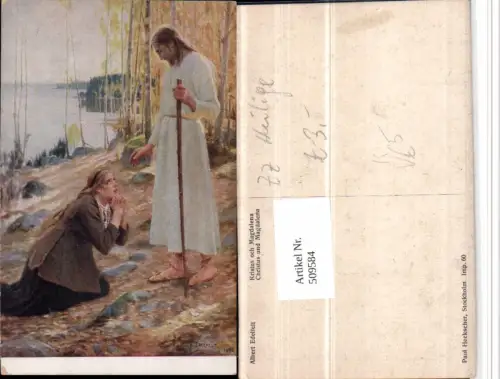 509584,Künstler AK Albert Edelfelt Christus u. Magdalena pub Paul Heckscher