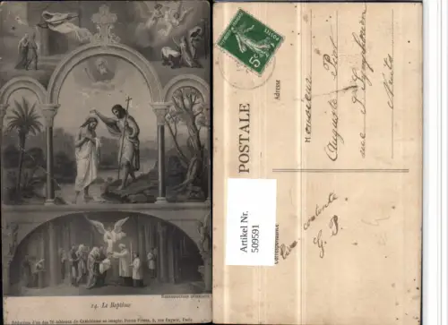 509591,Künstler AK Le Bapteme Religion Taufe Jesus