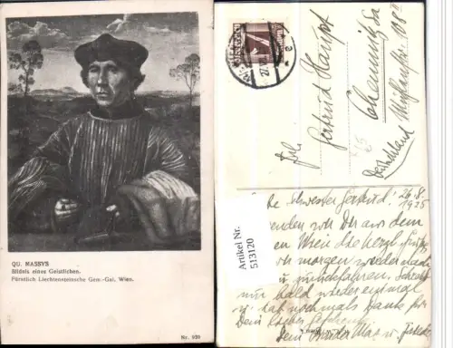513120,Künstler AK Qu. Massys Bildnis eines Geistlichen Portrait Religion