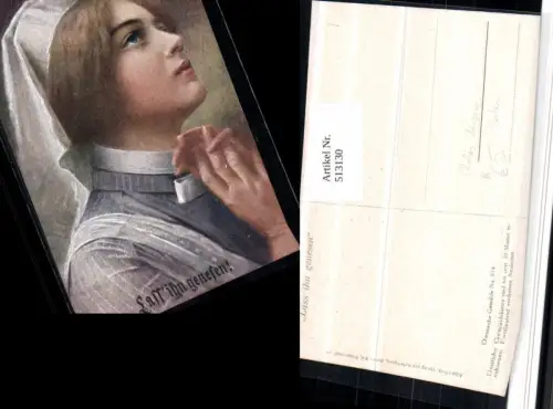 513130,Künstler AK Lass ihn genesen Rotes Kreuz Schwester Beten Gebet