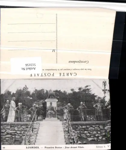 513156,Lourdes Bibelillustration Premiere Station Jesus devant Pilate Religion