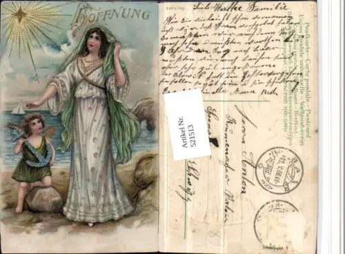 521513,Präge Künstler Litho Hoffnung Religion Engel Stern