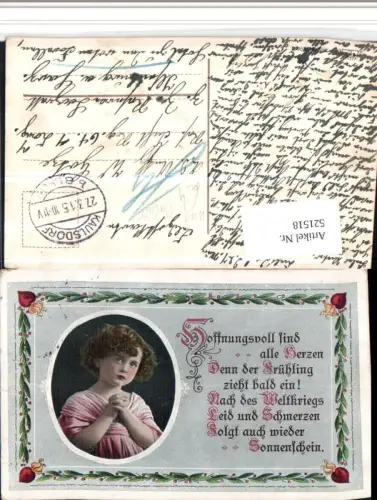521518,WW1 Patriotik Kind Gebet Religiöse Kriegspropaganda Spruch