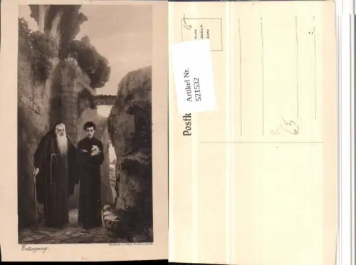 521532,Künstler AK Ernst Stückelberg Entsagung Religion Mönche
