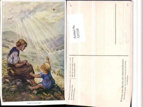521558,Künstler AK Franziska Schenkel Mission Frau Kind Feld