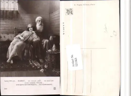 521563,Künstler AK R. Ernst Seine einzige Freude Islam Paar Mandoline pub A. Noyer 2690