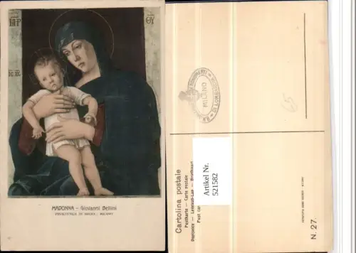521582,Künstler AK Giovanni Bellini Madonna Maria Jesuskind Heilige