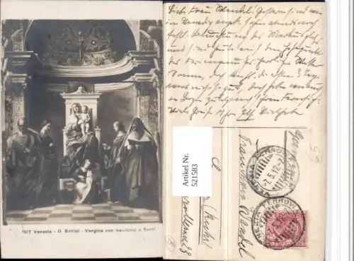 521583,Künstler AK G. Bellini Vergine con bambino e Santi Heilige Maria Jesuskind