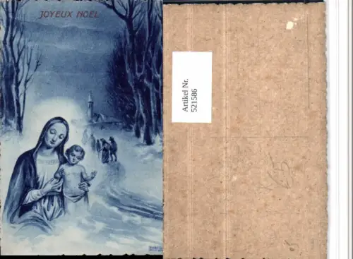 521586,Künstler AK Heilige Maria m. Jesuskind Winterlandschaft