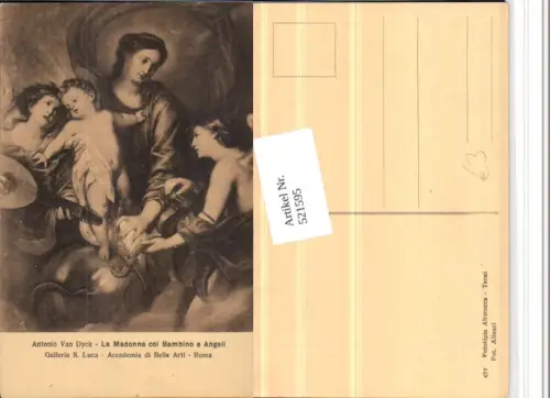 521595,Künstler AK Antonio van Dyck Madonna col Bambino Maria Jesuskind Geige