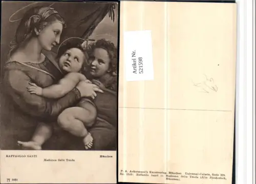 521598,Künstler AK Raffaello Santi Madonna delle Tenda Maria Jesuskind pub Ackermann 2323