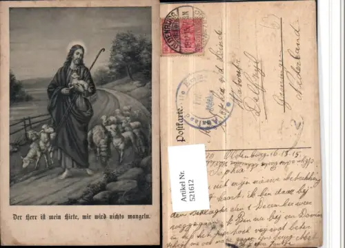521612,Künstler AK Jesus Christus Hirte Lamm Schafe