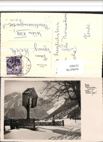 521661,Wegkreuz Flurkreuz Winterlandschaft Bergkulisse