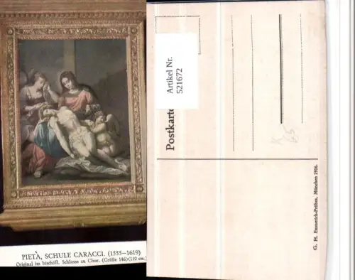 521672,Künstler AK Pieta Schule Caracci Bibelillustration Jesus Tod Engel