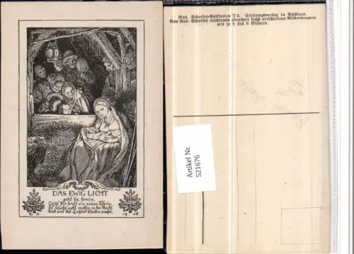 521676,Künstler AK Rudolf Schäfer Bibelillustration Das ewige Licht Jesuskind