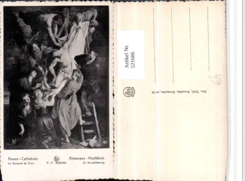 521686,Künstler AK P.-P. Rubens Bibelillustration Descente de Croix Kreuzabnahme