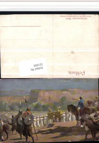 521693,Künstler AK Bibelillustration Israel zieht mit der Bundeslade durch den Jordan