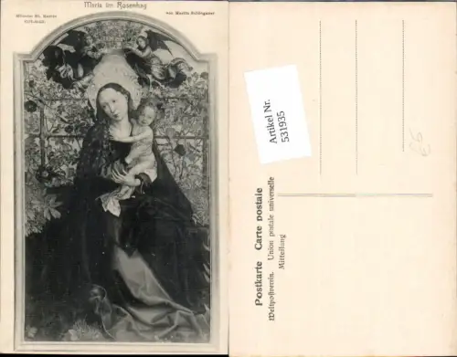 531935,Religion Künstler AK Martin Schöngauer Maria im Rosenhag