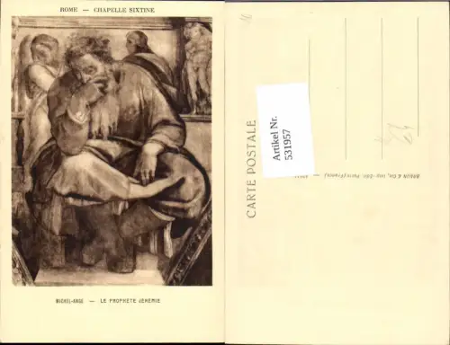 531957,Religion Le Prophet Jeremie Jeremias Michel Ange