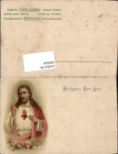 569564,tolle Lithographie Jesus Heiligstes Herz Jesu