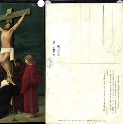 579550,Künstler Ak Munkacsy Christus a. Kreuze Religion pub Stengel Co 29670