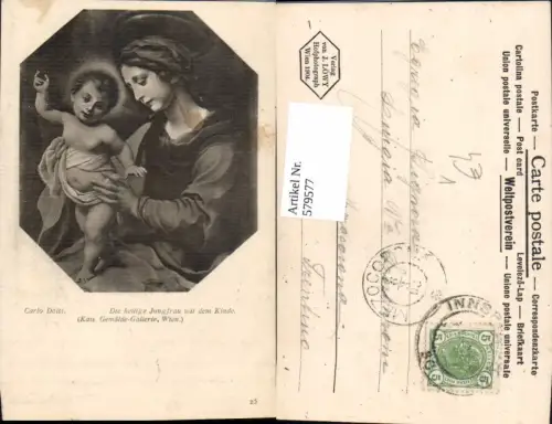 579577,Künstler Ak Carlo Dolci Heilige Jungfrau m. d. Kinde Reiligion pub J. Löwy 25