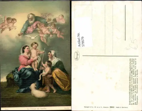 579579,Künstler Ak B. Murillo La Vierge de Seville Jungfrau m. Kind Religion