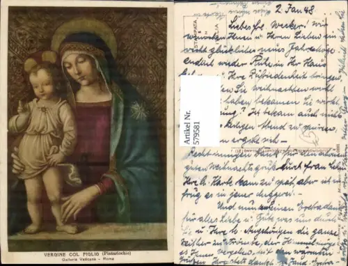 579581,Künstler Ak Pinturicchio Vergine col Figlio Maria m. Jesuskind Religion