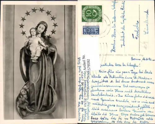 579592,Foto Ak Statue Madonna Bonn a. Rhein St Marienhospital Religion